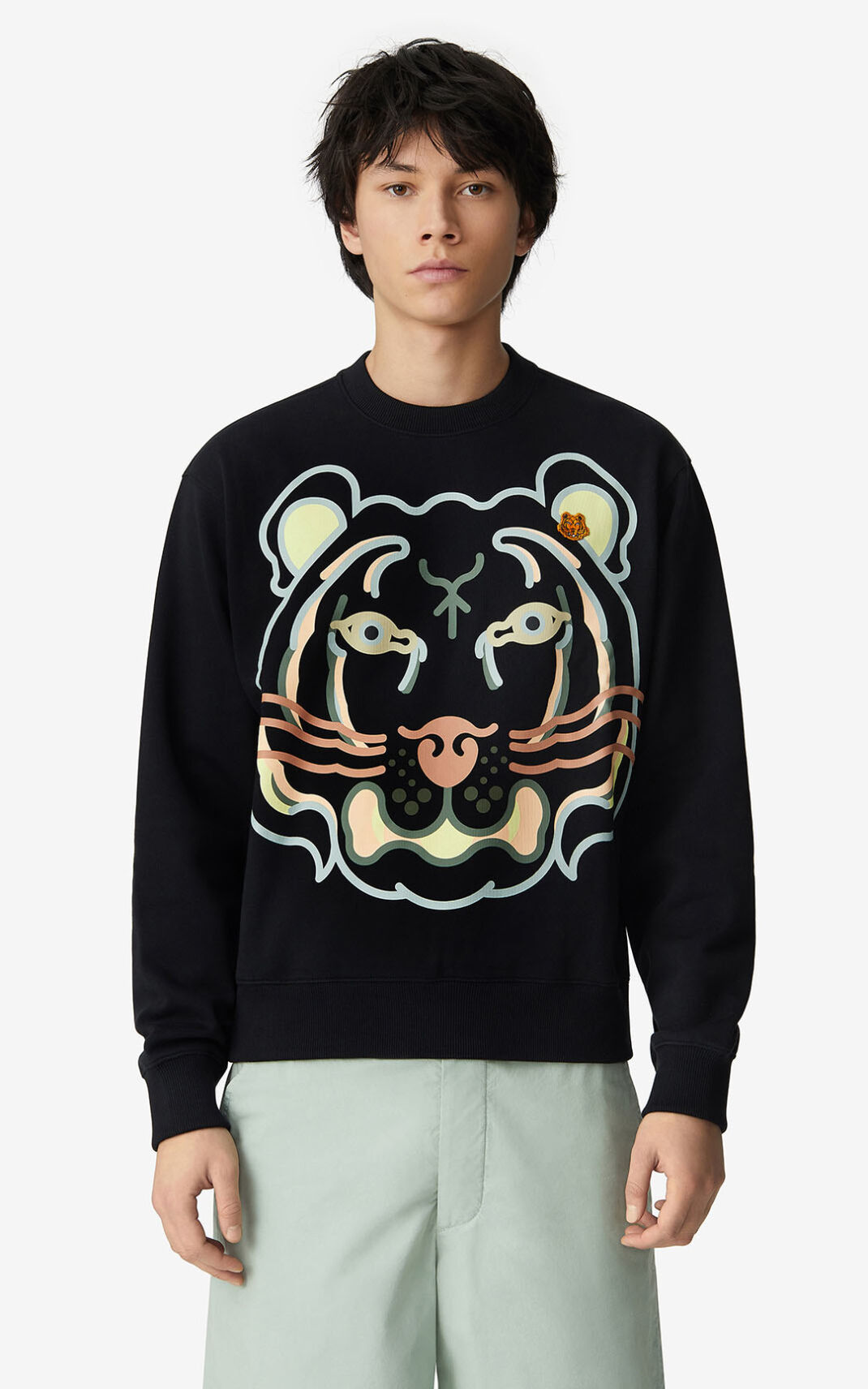 Sweatshirt Kenzo K Tiger Masculino - Pretas | 954XNQWMO